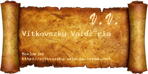 Vitkovszky Valéria névjegykártya