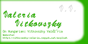 valeria vitkovszky business card